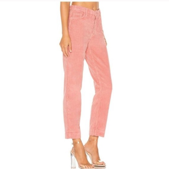 GRLFRND Helena Cotton Straight Leg Corduroy Pink Pants In Last Rose NWT Size 27 - Picture 3 of 15